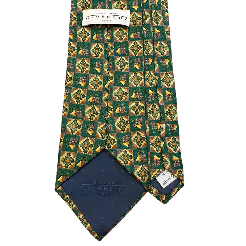MADE IN ITALY製 GIVENCHY 総柄シルクネクタイ グリーン | Ultima