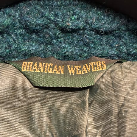 MADE IN IRELAND製 BRANIGAN WEAVERS ウールフルジップニットジャケット グリーン Mサイズ
