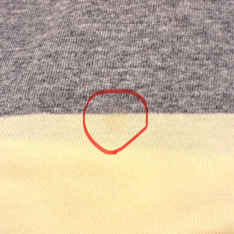 MADE IN FRANCE製 SAINT JAMES ボーダー柄 クルーネックTシャツ ベビーイエロー×グレー MLサイズ