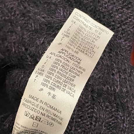 MADE IN ROMANIA製 DIESEL カットソードッキングモヘア・アルパカ混ニットセーター パープル Sサイズ