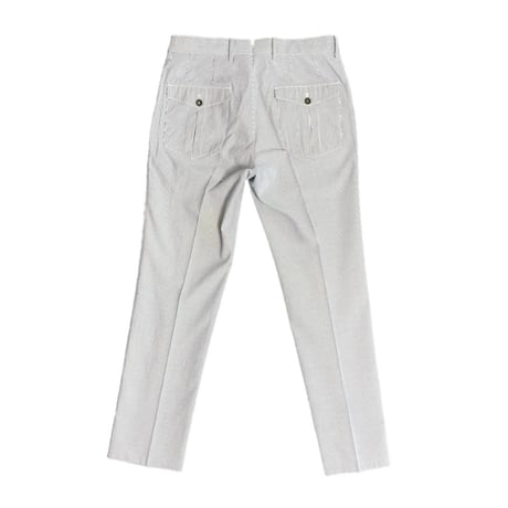 MADE IN ROMANIA製 PT01 Sailor ヒッコリーストライプ柄コットンスラックス ブルー×ホワイト 46サイズ