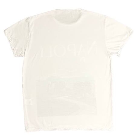 ★新品★ MADE IN ITALY製 MAGLIA 2025年AWモデル 「NAPOLI IN MAGLIA」 イタリア都市 プリント クルーネックTシャツ ホワイト×ナポリブルー M～XLサイズ