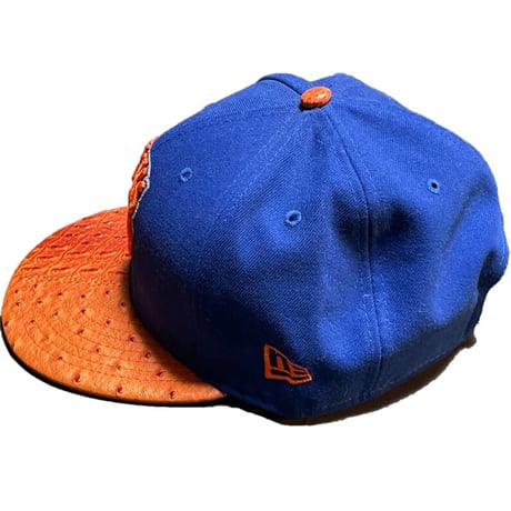 NEW ERA NEWYORK KNICKS HARDWOOD CLASSICS スナップバックベースボールキャップ ブルー×オレンジ MLサイズ
