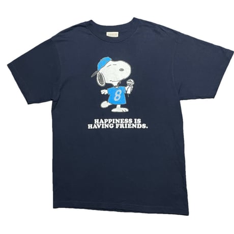 レア SUPER JUNIOR × PEANUTS SNOOPY コラボレーション プリントTシャツ ネイビー Lサイズ