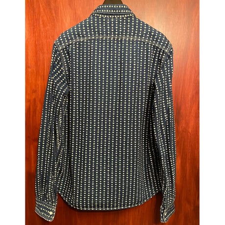 MADE IN JAPAN製 BILLIONAIRE BOYS CLUB ドット柄長袖デニムシャツ インディゴ Lサイズ