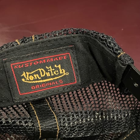 Von Dutch コーデュロイメッシュスナップバックキャップ ブラウン×ブラック Fサイズ