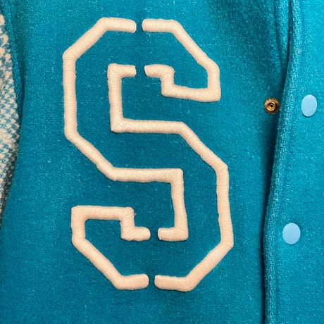 激レア 名作 MADE IN JAPAN製 SWAGGER 2007年モデル 「DYNA$TY」 バレット刺繍スタジアムジャケット ライトブルー Mサイズ