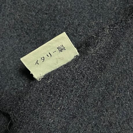 MADE IN ITALY製 D'URBAN ウールショートマフラー ネイビー