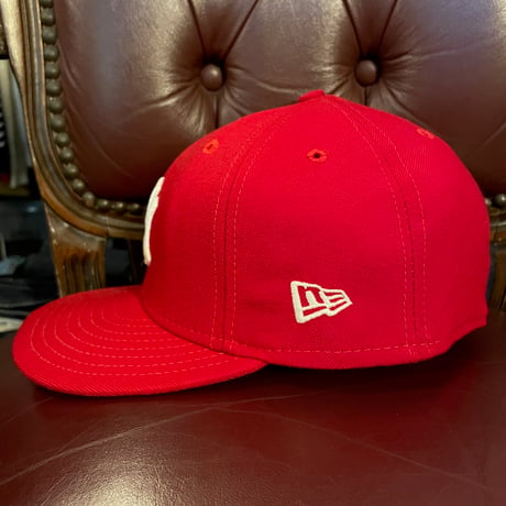 激レア MADE IN USA製 NEW ERA × NEW YORK YANKEES 59FIFTY AT 50 50周年記念モデル ウールベースボールキャップ レッド 7-1/2 59.6cm