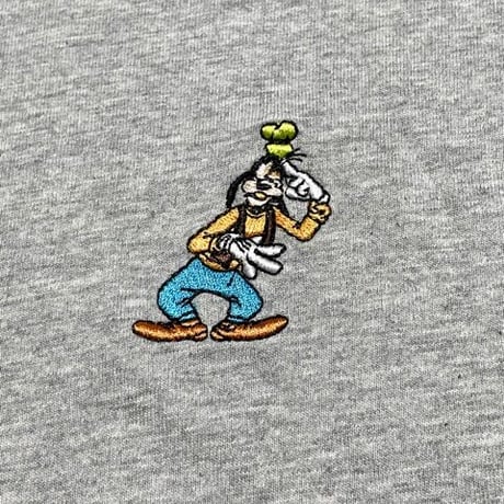 GAP × DISNEY コラボレーション グーフィー刺繍オーバーサイズTシャツ グレー Sサイズ