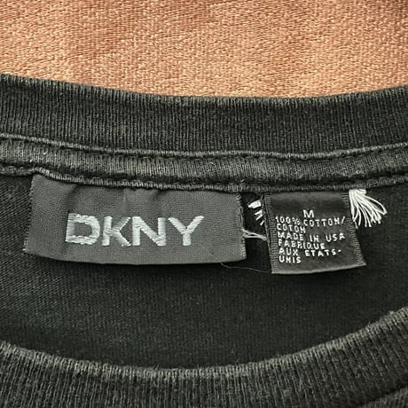 希少 MADE IN USA製 90s DKNY プリントTシャツ ブラック Mサイズ
