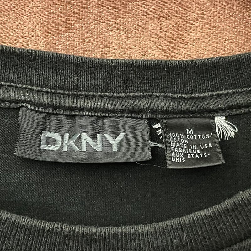 希少 MADE IN USA製 90s DKNY プリントTシャツ ブラック Mサイズ