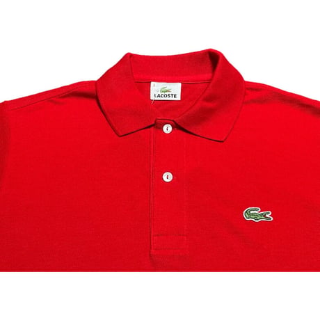 ☆タグ付き新古品☆ MADE IN JAPAN製 LACOSTE 半袖鹿の子ポロシャツ ルージュ 3/Mサイズ