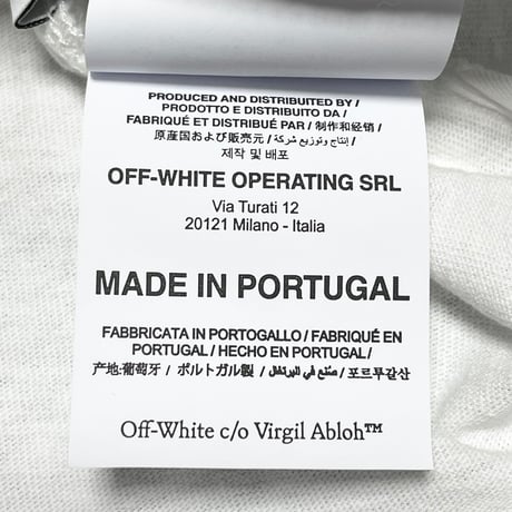 ★新品★ PORTUGAL製 2021-22FW OFF-WHITE Tシャツ CARAV ARROW S/S OVER SKAT WHITE BLACK OMAA120F21JER0070110