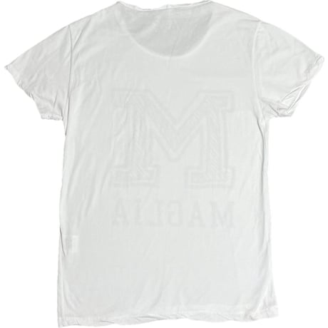 MADE IN ITALY製 MAGLIA ロゴプリントクルーネックTシャツ ホワイト Sサイズ