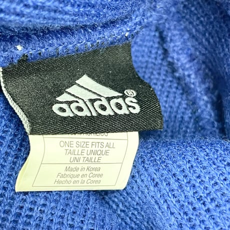 90s adidas × NEW YORK KNICKS アクリルニット帽 ブルー Fサイズ