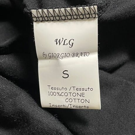 ☆タグ付き新古品☆ MADE IN ITALY製 WLG by Giorgio Brato レザーワッペン付きTシャツ ブラック Sサイズ