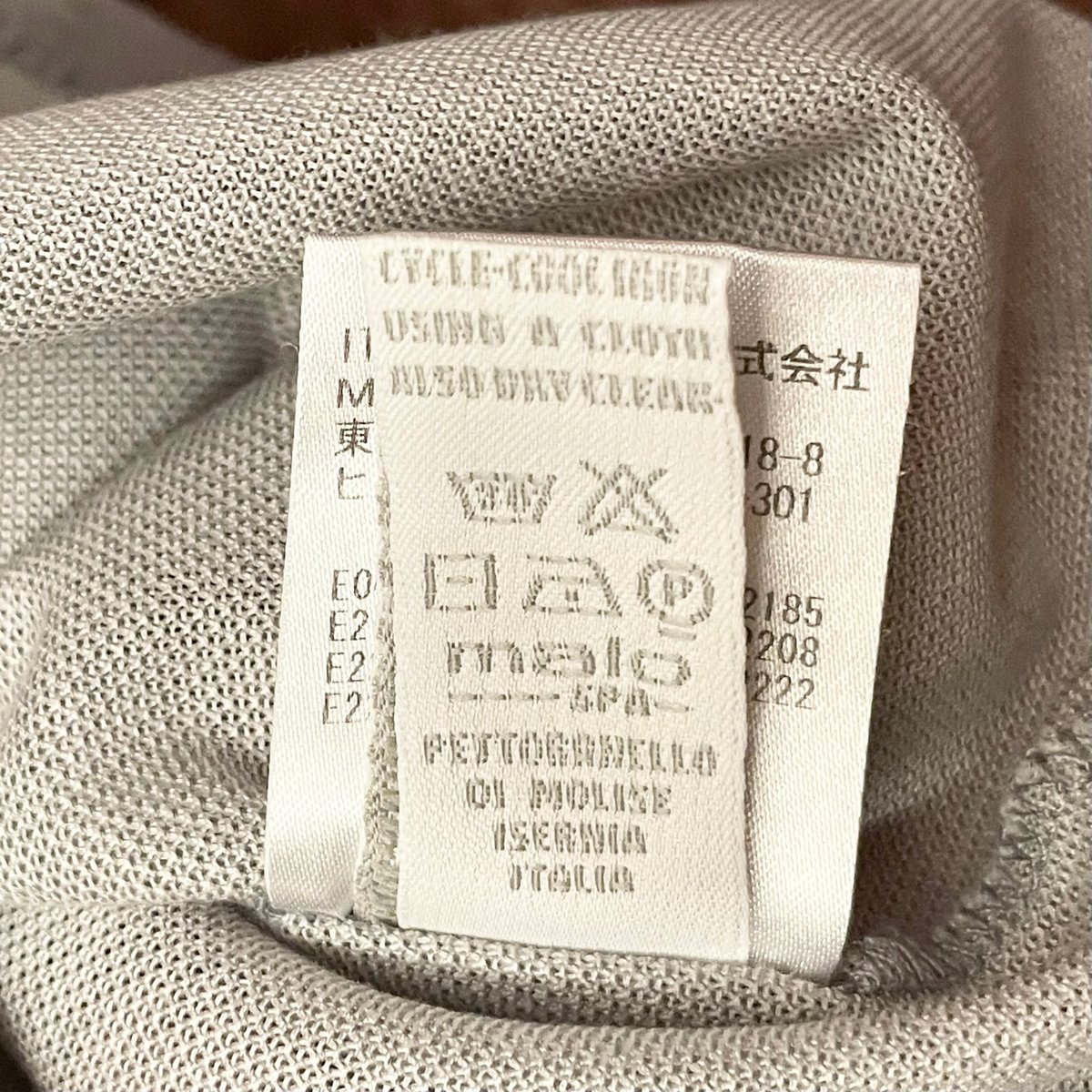 MADE IN ITALY製 malo 襟ライン鹿の子ニットポロシャツ シルバーグレー