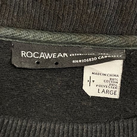 ROCAWEAR ミリタリースウェットトレーナー ブラック Lサイズ