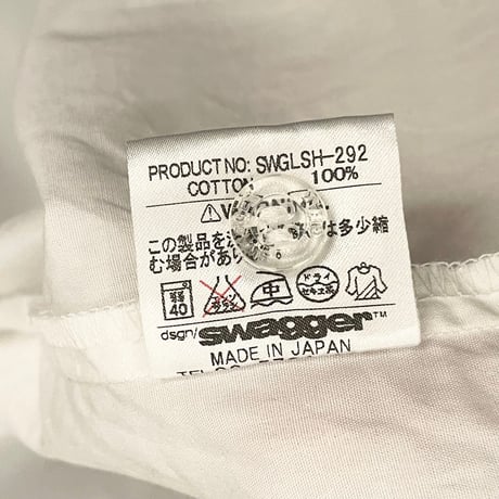 MADE IN JAPAN製 SWAGGER 刺繍入り長袖シャツ ホワイト Lサイズ