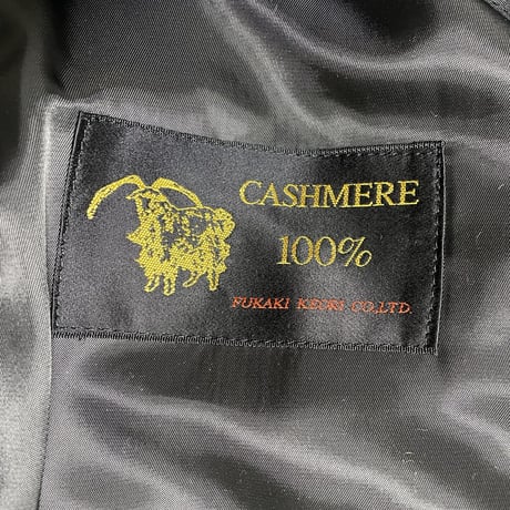 MADE IN JAPAN製 FUKAKI KEORI CASHMERE100%生地使用 カシミヤロングコート ブラック XLサイズ