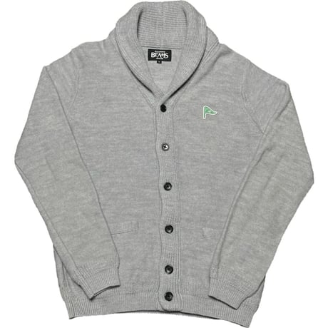 BEAMS ショールカラーウールカーディガン ライトグレー Mサイズ