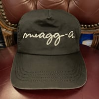 MADE IN JAPAN製 SWAGGER 刺繍入り レザーアジャスターキャップ ブラック