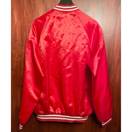 MADE IN USA製 80s～90s Cardinal × PEANUTS SNOOPY ナイロンサテンスタジアムジャケット レッド Mサイズ