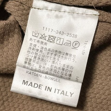 MADE IN ITALY製 GUY ROVER PER UNITED ARROWS 半袖ニットポロシャツ ブラウン Mサイズ