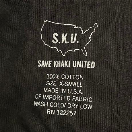 【JOURNAL STANDARD 取り扱い】 MADE IN USA製 S.K.U. SAVE KHAKI UNITED 半袖コットンシャツ ブラック XSサイズ