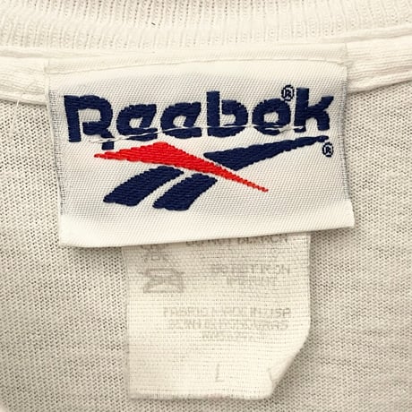 希少 MADE IN USA製 90s Reebok バックプリントロゴプリントTシャツ ホワイト Lサイズ