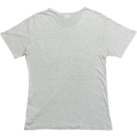MADE IN JAPAN製 MISTERGENTLEMAN 胸ポケット付き半袖ボーダーTシャツ グレー Lサイズ
