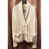 MADE IN ITALY製 SEE BY CHLOĒ ショールカラーケーブルニットカーディガン アイボリー 38サイズ