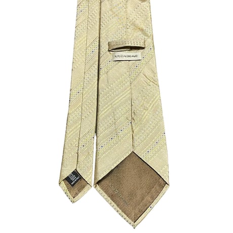 ▲訳あり商品▲ MADE IN ITALY製 KRIZIAUOMO レジメンタルストライプ柄シルクネクタイ シャンパンゴールド