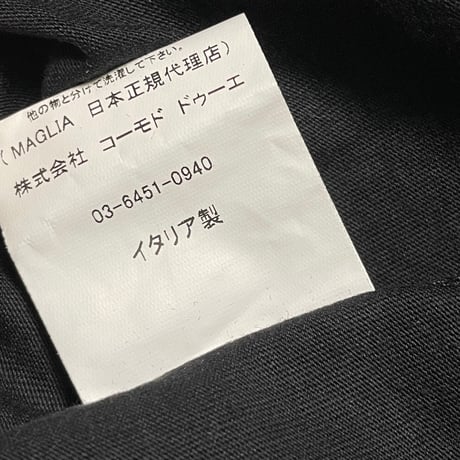 ★新品★ MADE IN ITALY製 MAGLIA 2025年AWモデル L-2814B ロゴプリント クルーネック長袖Tシャツ ブラック M～XLサイズ