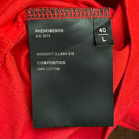 MADE IN JAPAN製 PHENOMENON 2013AWモデル 切り替えTシャツ レッド L/40サイズ