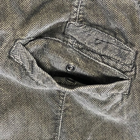 MADE IN ROMANIA製 ARMANI COLLEZIONI ヘリンボーン柄ベロアスラックス ブラウン 48サイズ