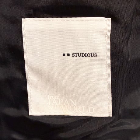 MADE IN JAPAN製 STUDIOUS ウールナイロン ショートダッフルコート ネイビー