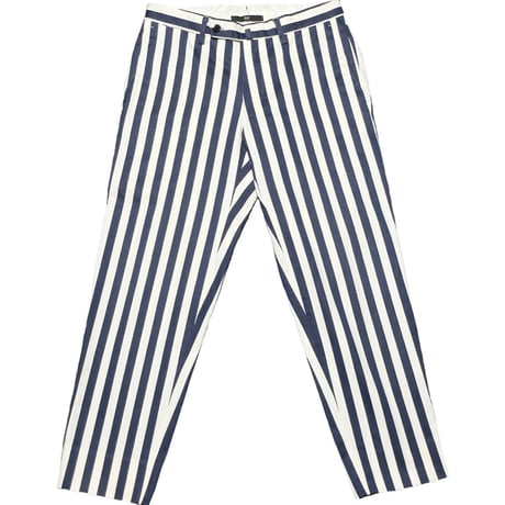 MADE IN JAPAN製 BOW & ARROWS UNITED ARROWS ストライプ柄コットンスラックス ネイビー×ホワイト 44サイズ