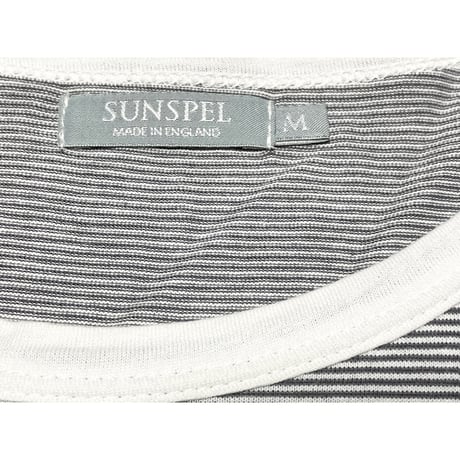 MADE IN ENGLAND製 SUNSPEL ボーダー柄半袖Tシャツ グレー Mサイズ