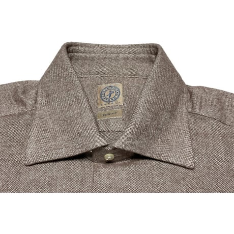 ☆タグ付き新古品☆ MADE IN ITALY製 PIETRO PROVENZALE Slim Fit 長袖コットンシャツ ブラウン Mサイズ