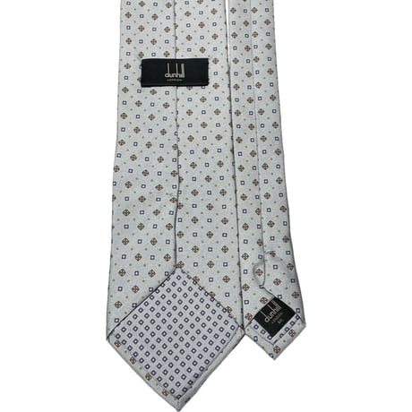 MADE IN ITALY製 dunhill 小紋柄シルクネクタイ グレー
