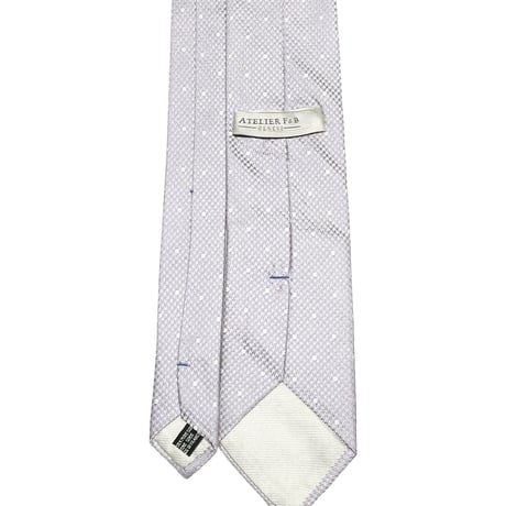 MADE IN FRANCE製 ATELIER F&B GENEVE ドット柄シルクネクタイ パープル