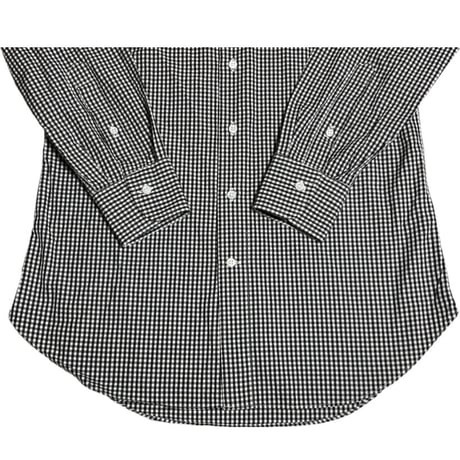 MADE IN JAPAN製 BARNEYS NEWYORK 長袖ボタンダウンギンガムチェックシャツ ブラック 40-87サイズ
