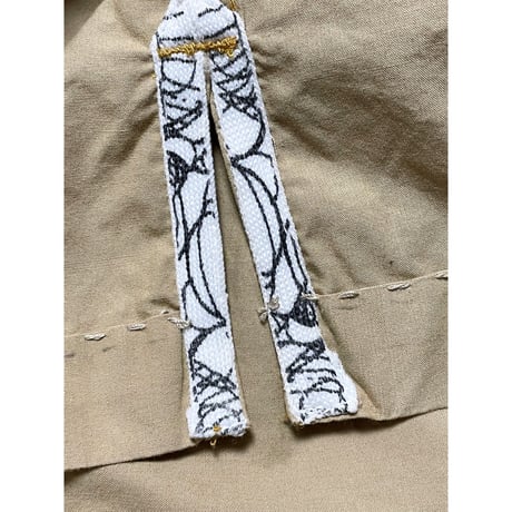 ECKŌ complex バックプリント半袖ワークシャツ ベージュ Lサイズ
