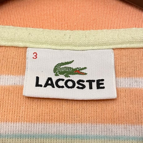 MADE IN JAPAN製 LACOSTE 半袖ボーダー柄パイルポロシャツ マルチカラー 3サイズ