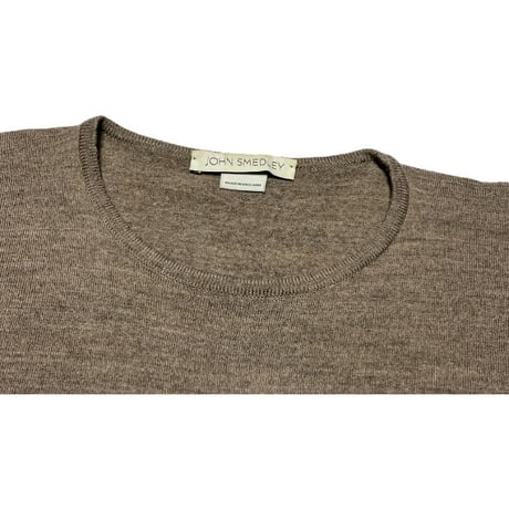 MADE IN ENGLAND製 JOHN SMEDLEY クルーネックウールセーター ブラウン Mサイズ