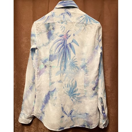 MADE IN ITALY製 ETRO 長袖リネンシャツ ホワイト XSサイズ