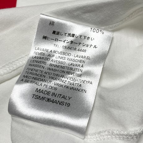 MADE IN ITALY製 FRANKLIN MARSHALL 星条旗柄プリント 半袖Tシャツ ホワイト Mサイズ