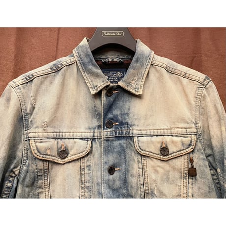 MADE IN ROMANIA製 Diesel Industry ダメージ加工デニムジャケット ライトインディゴ Mサイズ